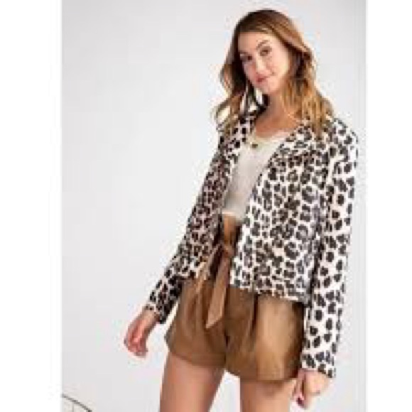 Easel leopard print Moto jacket - Picture 13 of 13